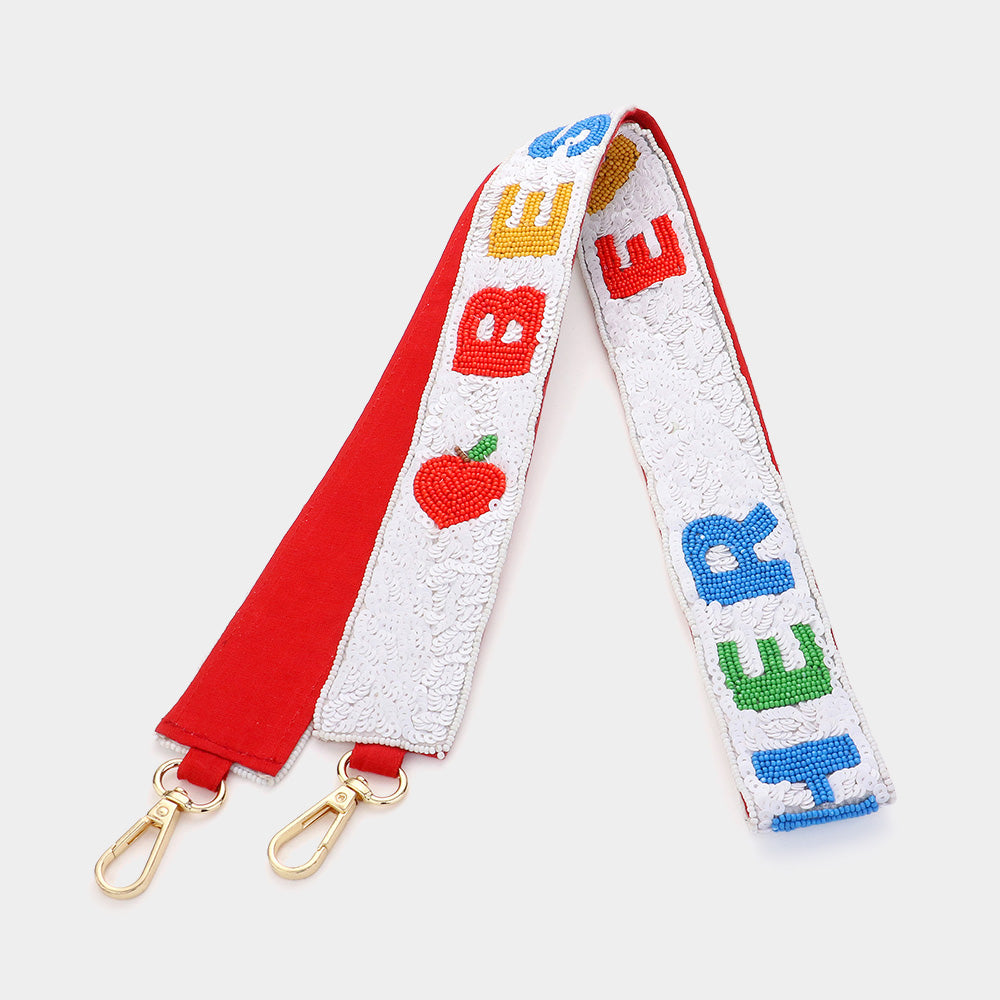 BEST TEACHER Beaded Crossbody Bag Strap