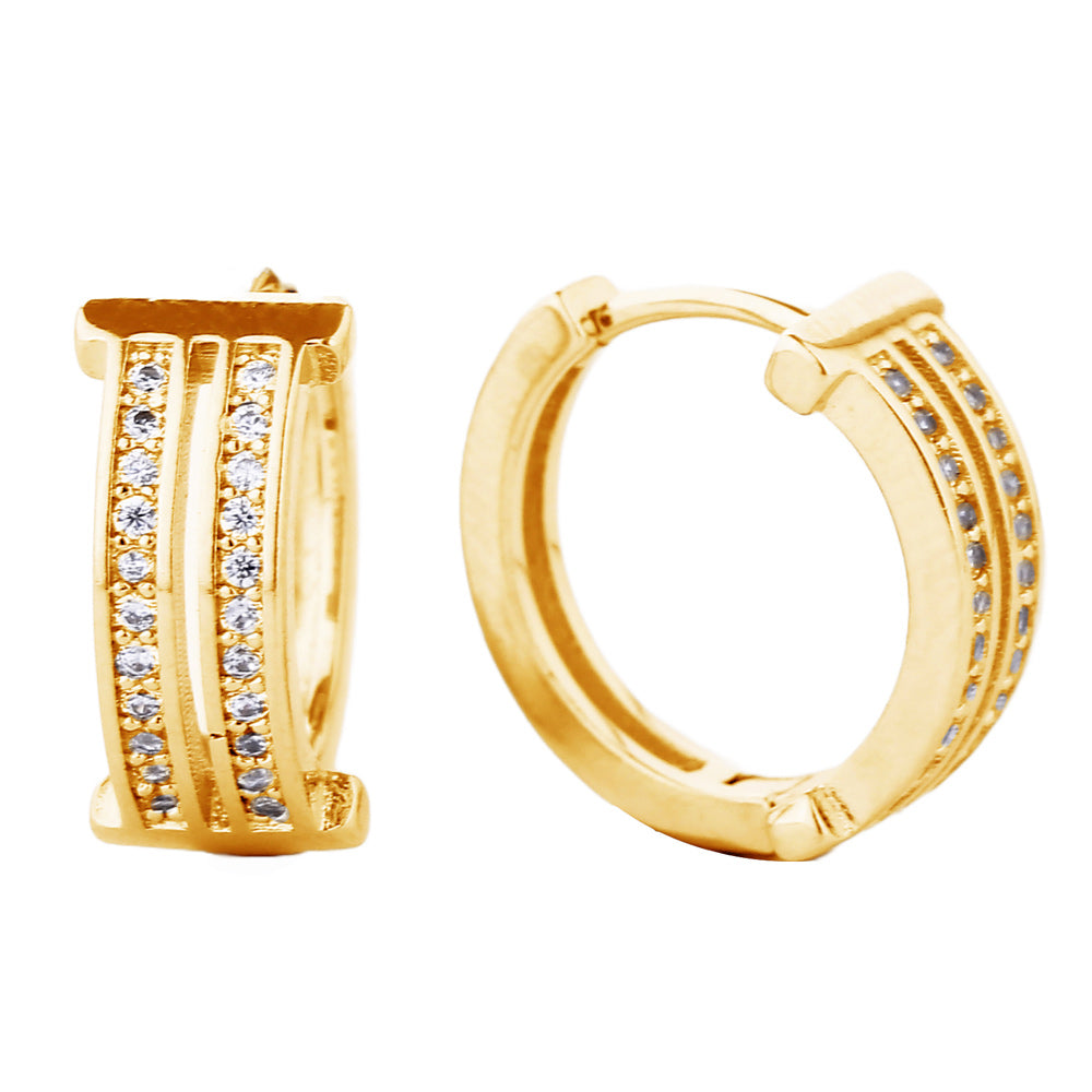 Jordan CZ Sparkle Gold Huggie Hoop Earrings