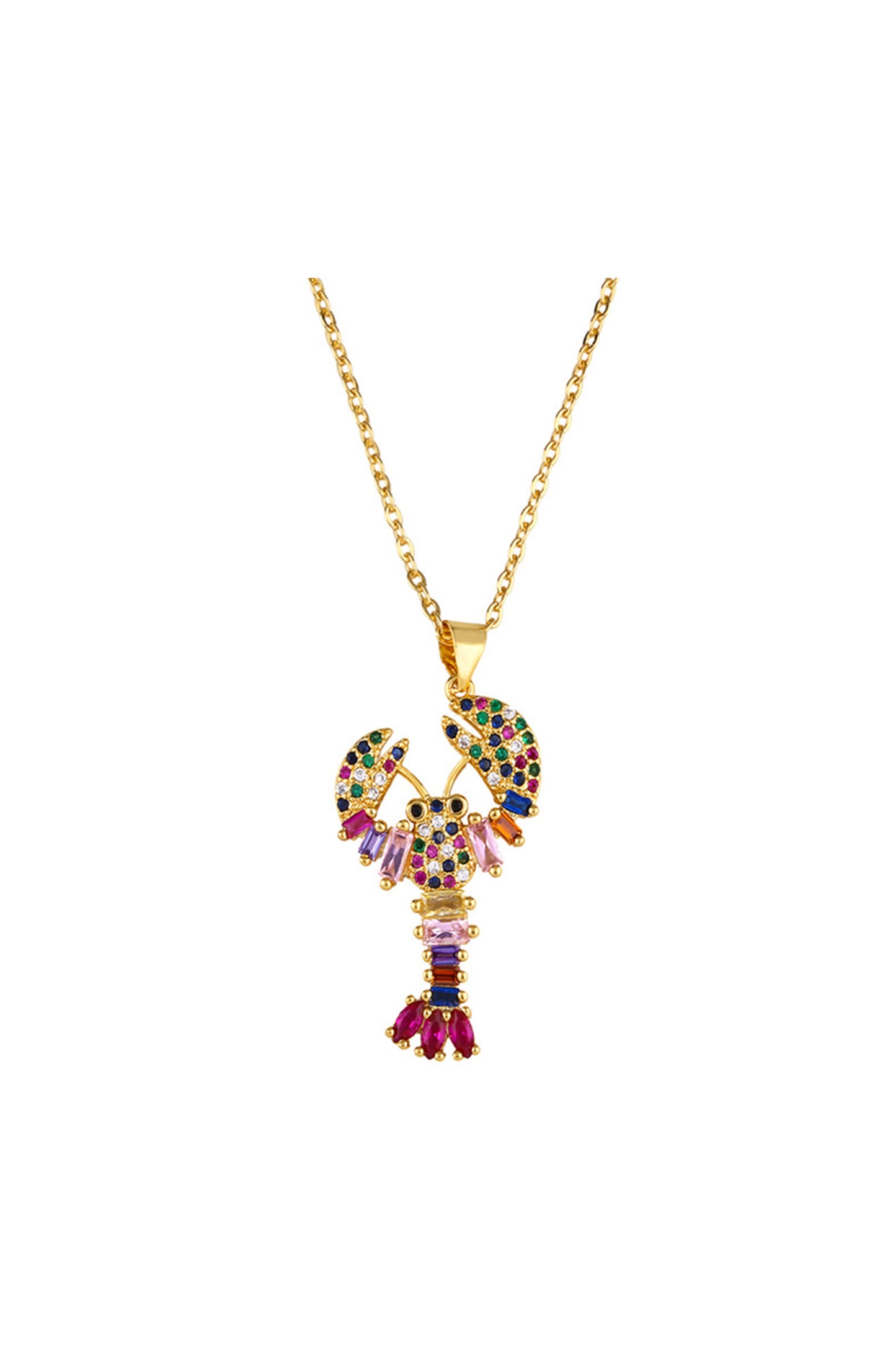Lobster Shaped Cubic Zirconia Swarovski Crystal Necklace
