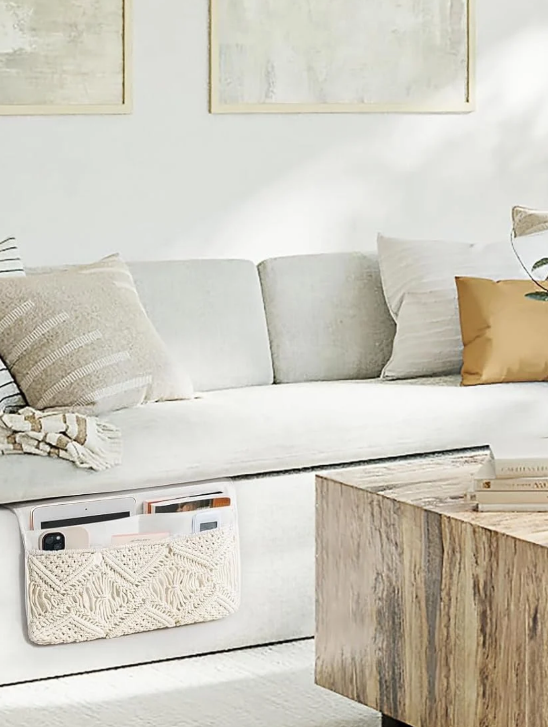 Calliope Macrame Storage Boho Bed Sofa Organizer