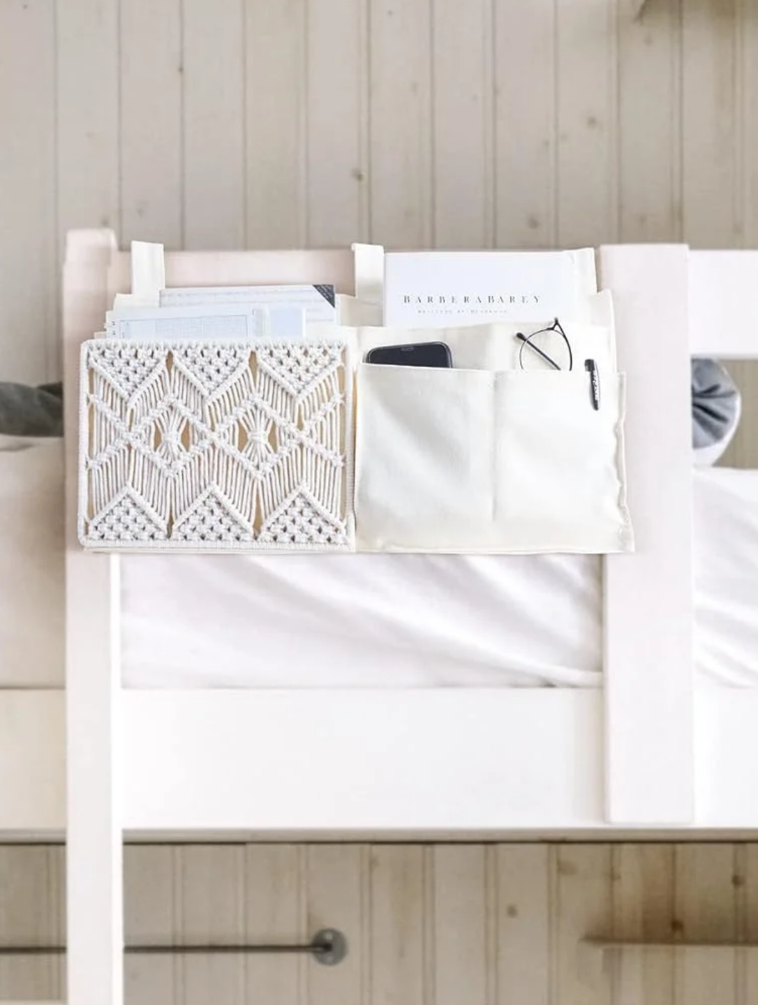 Calliope Macrame Hanging Crib Storage Organizer