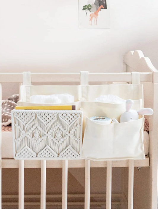 Calliope Macrame Hanging Crib Storage Organizer