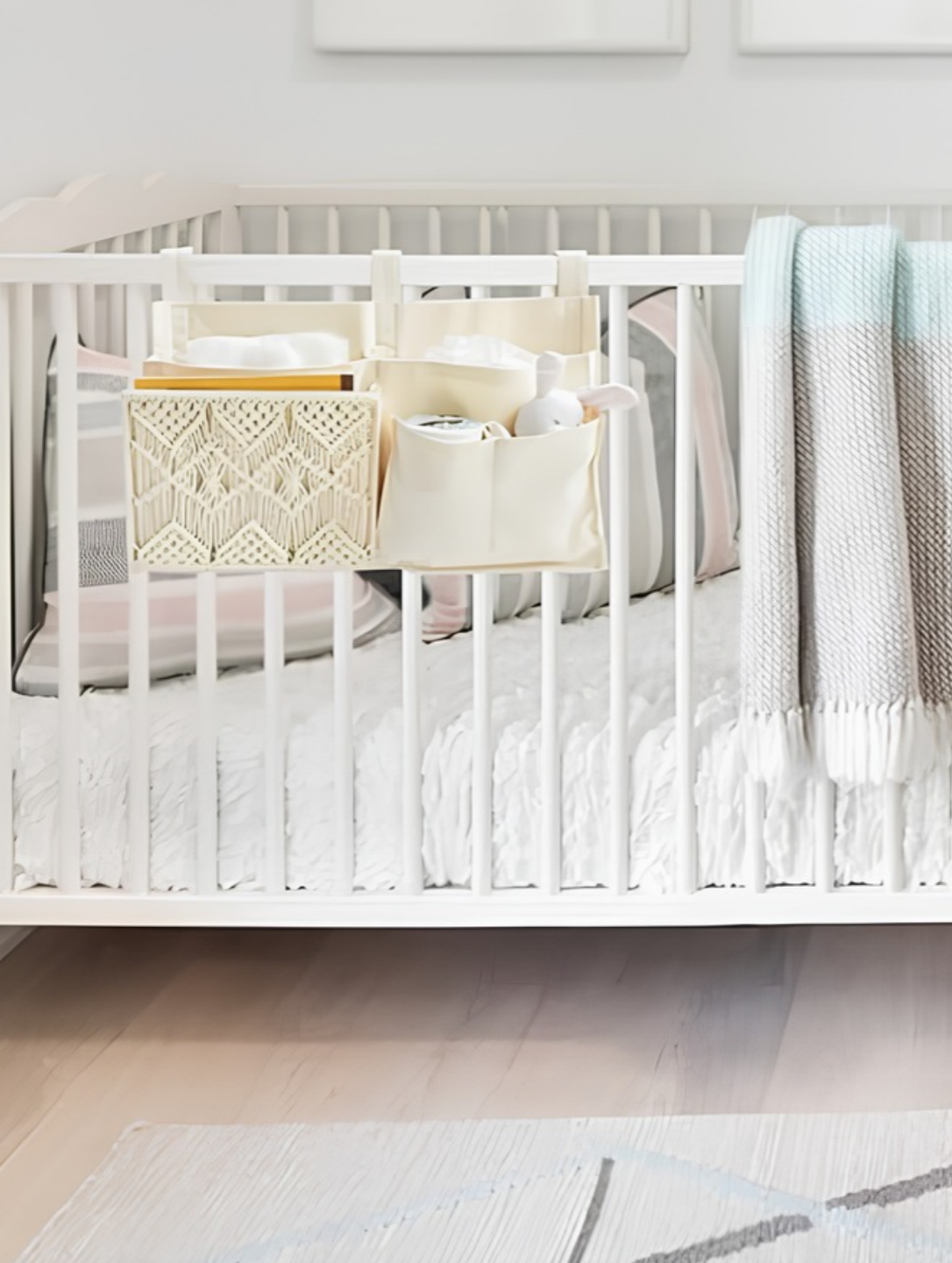 Calliope Macrame Hanging Crib Storage Organizer