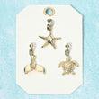 3PC Starfish Turtle Whale Gold Charm Set