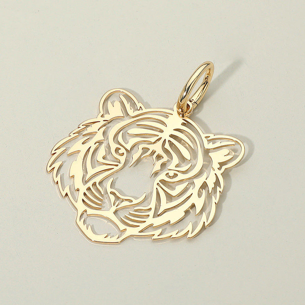 2PC Gold Plated Tiger Paw Pendant Charms