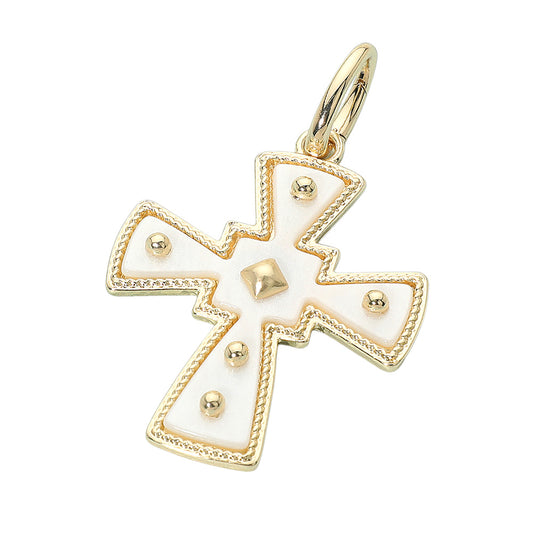 Mother of Pearl Cross Pendant Charm