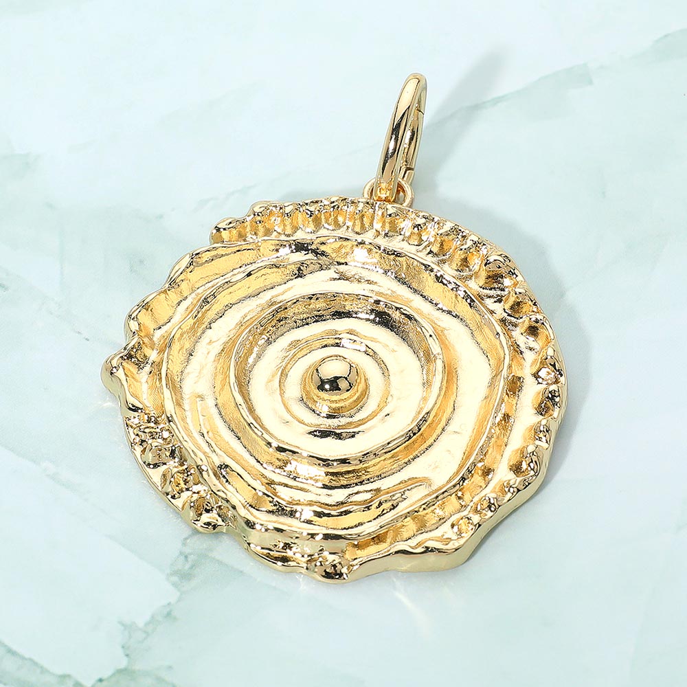 2PC Gold Plated Spiral Pendant Charms