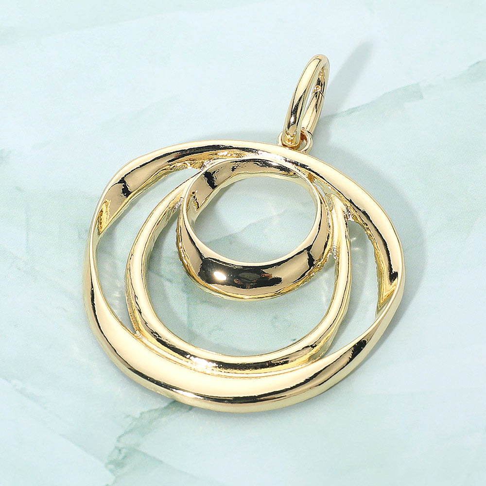 2PC Gold Plated Spiral Pendant Charms