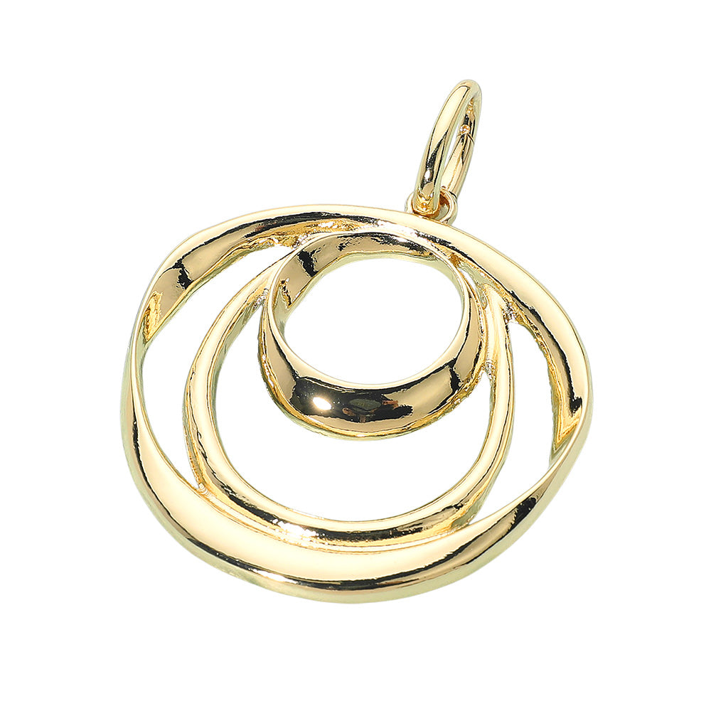 2PC Gold Plated Spiral Pendant Charms