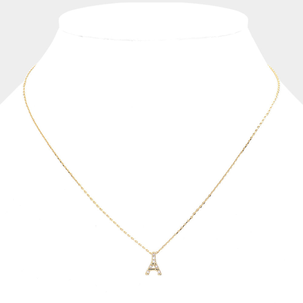 Paris at Heart Eiffel Tower Pendant Necklace