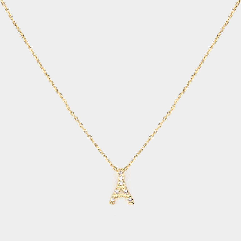 Paris at Heart Eiffel Tower Pendant Necklace