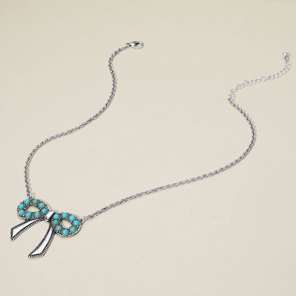 Silver Frontier Bow Keepsake Necklace