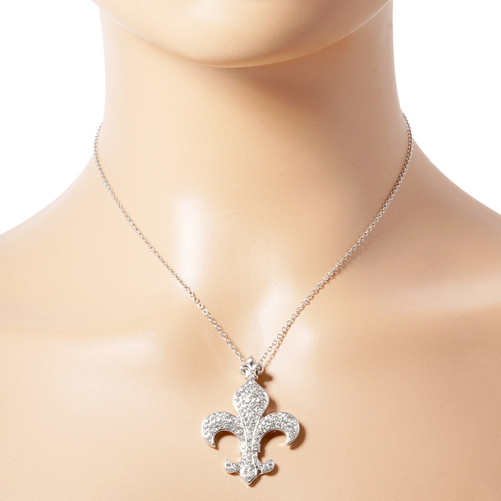 Fleur de Lis Rhinestone Necklace