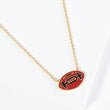 GAMEDAY 18K Gold Dipped Enamel Garnet Black Team Necklace