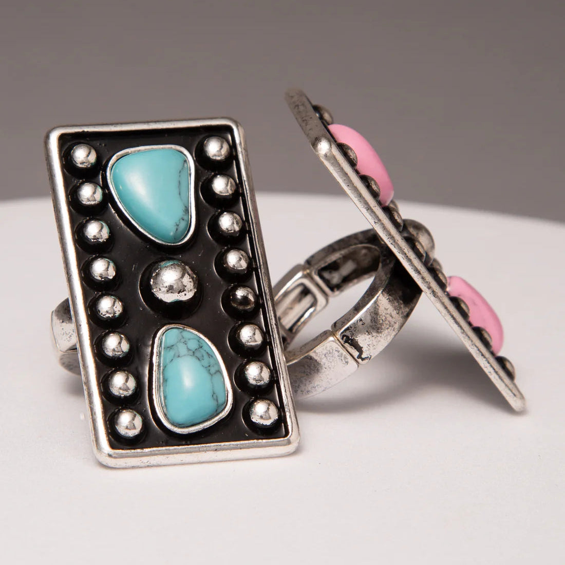 Rectangle Rock Turquoise Ring