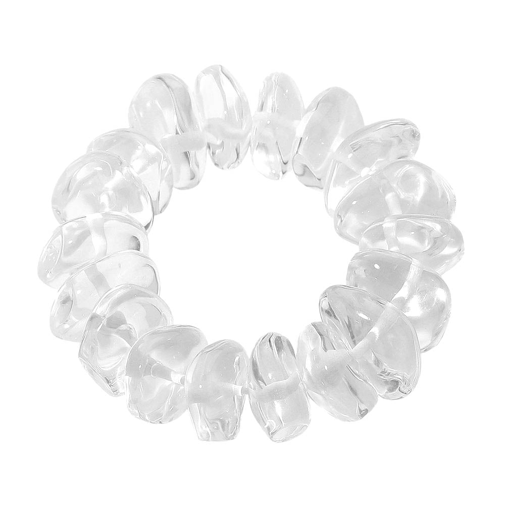 Clear Pebble Beaded Statement Bracelet