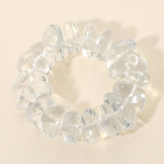 Clear Pebble Beaded Statement Bracelet
