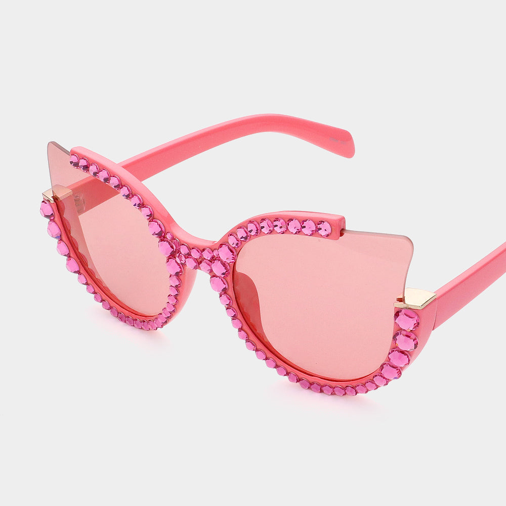 Berry Bling Pink Crystal Sunglasses