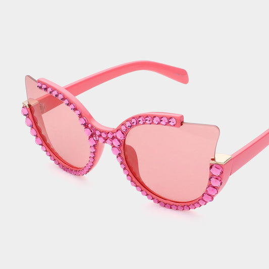 Berry Bling Pink Crystal Sunglasses
