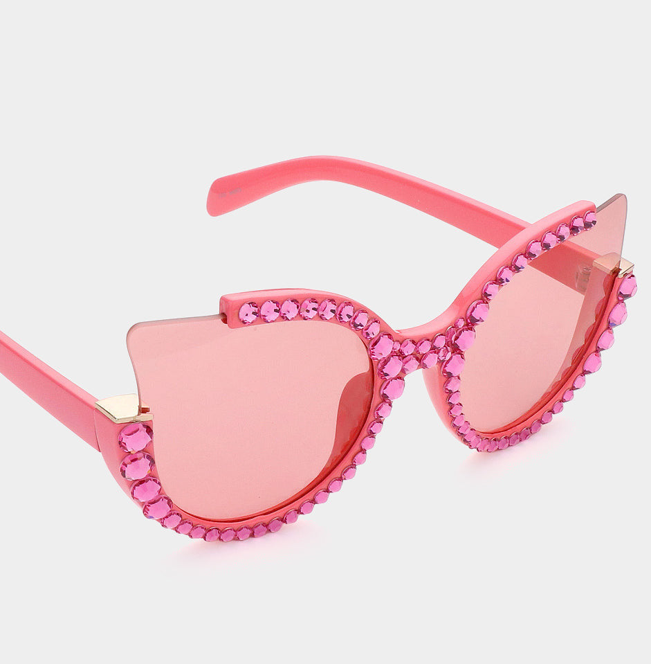 Berry Bling Pink Crystal Sunglasses