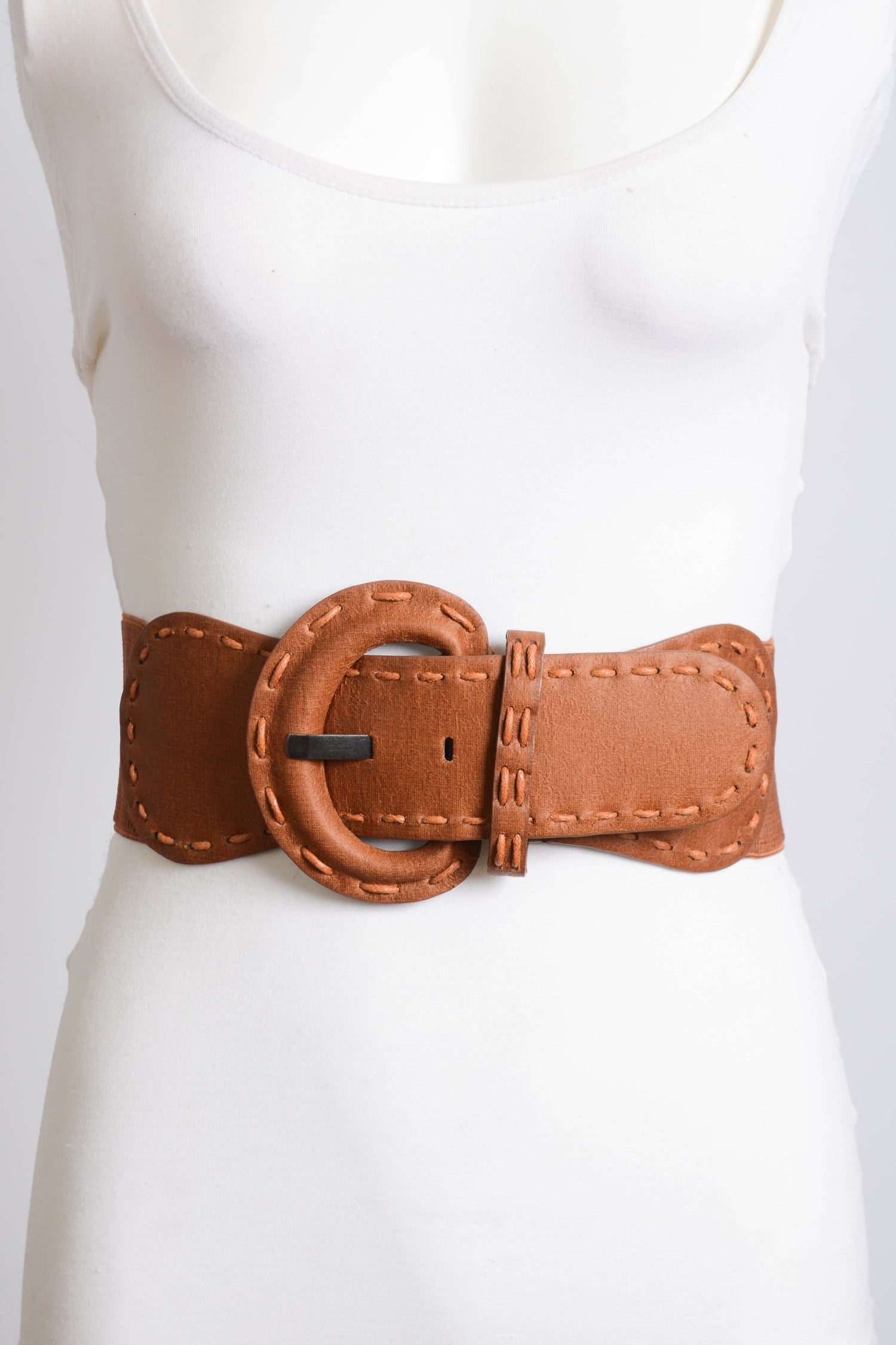 Distressed Leather Belt – Wide Buckle & Edgy Finish Leto Collection