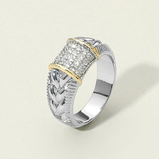 Gold CZ Cushion Style Ring