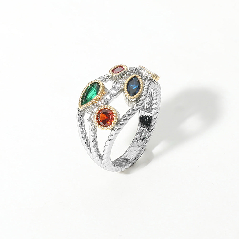 Birthstone Gemstone Cluster Ring