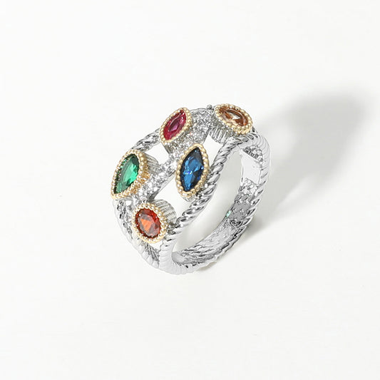 Birthstone Gemstone Cluster Ring