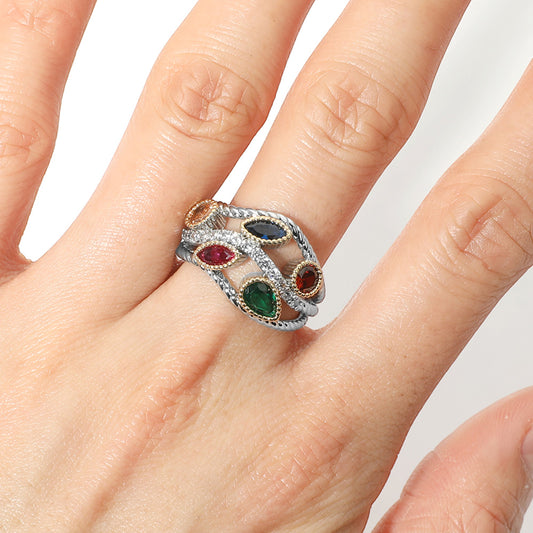 Birthstone Gemstone Cluster Ring