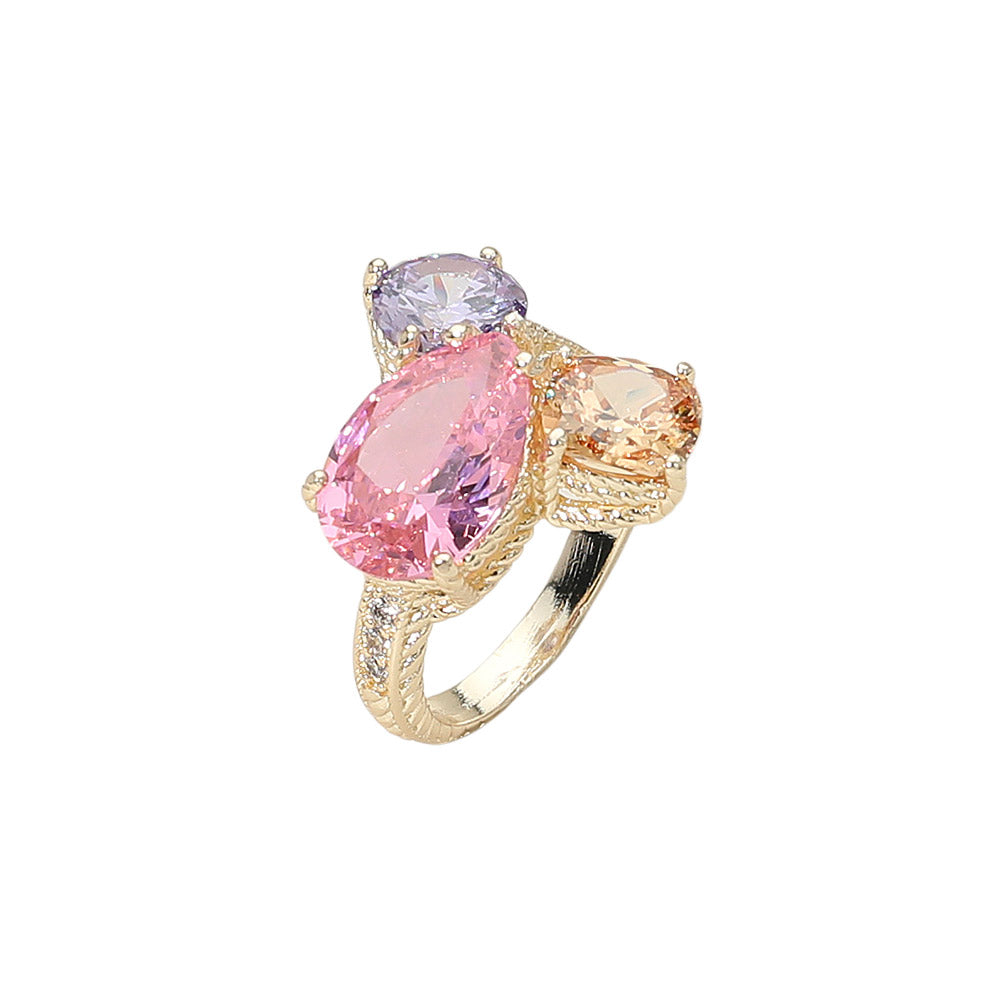 Pastel Perfection Three Stone Ring