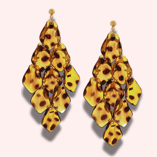 The Wild Side Leopard Chandelier Earrings