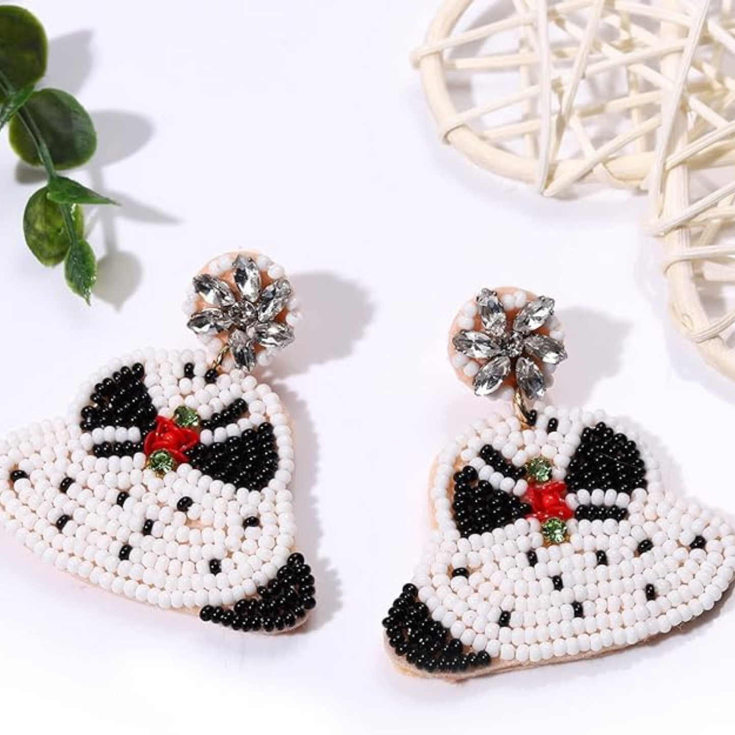 Kentucky Derby Event Hat Seed Beaded Earrings