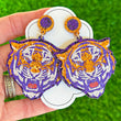 Clemson University Tigers Glitter Football Earrings