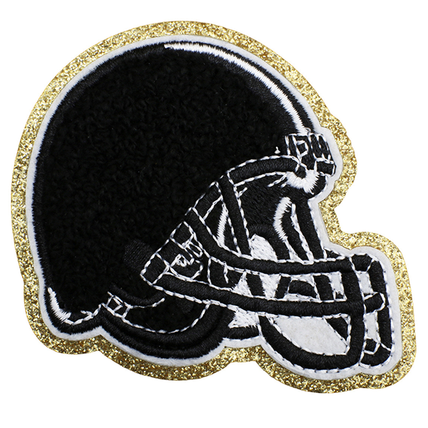 Set of 3 Black Gold Football Team Iron-On Patches
