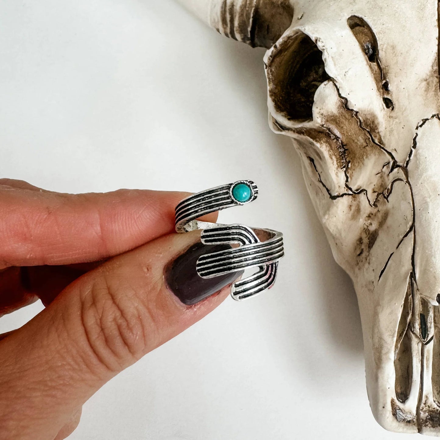 Silver Cactus Wrap Western Ring