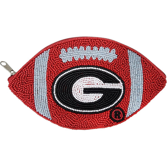 UGA Georgia Bulldogs Football Beaded Coin Pouch