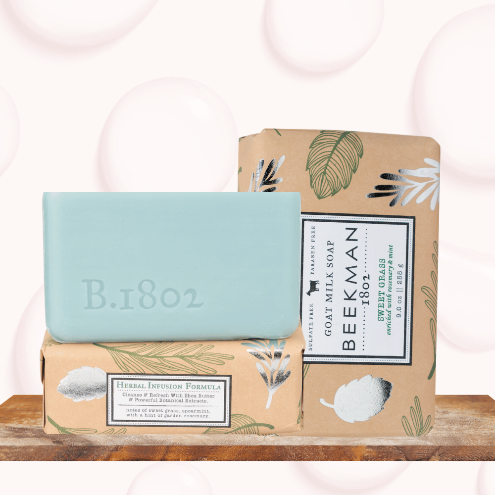 BEEKMAN 1802 Sweet Grass Soap & Lotion Set