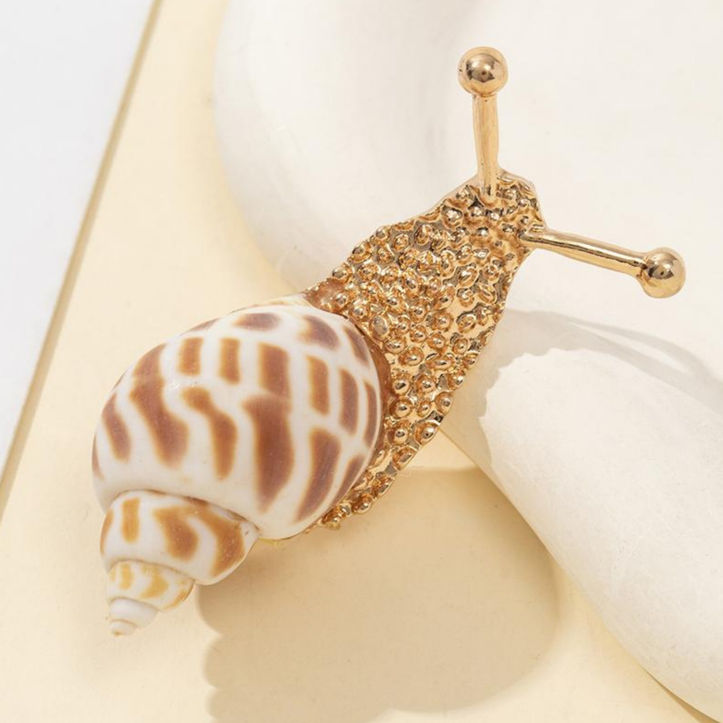 Show and Shell Gold Snail Earrings