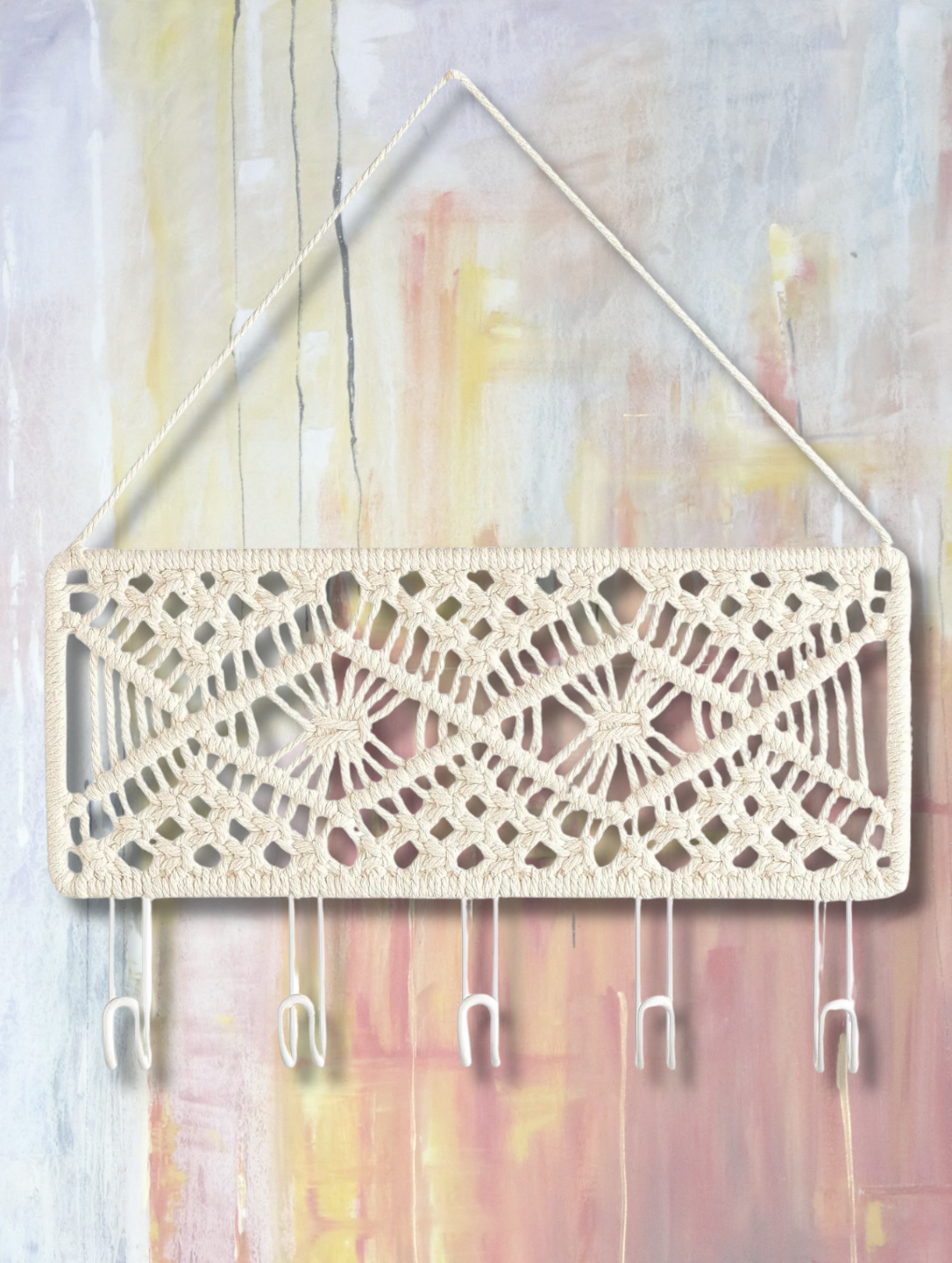 Bohemian Macrame Hanging Hook Key Mail Organizer