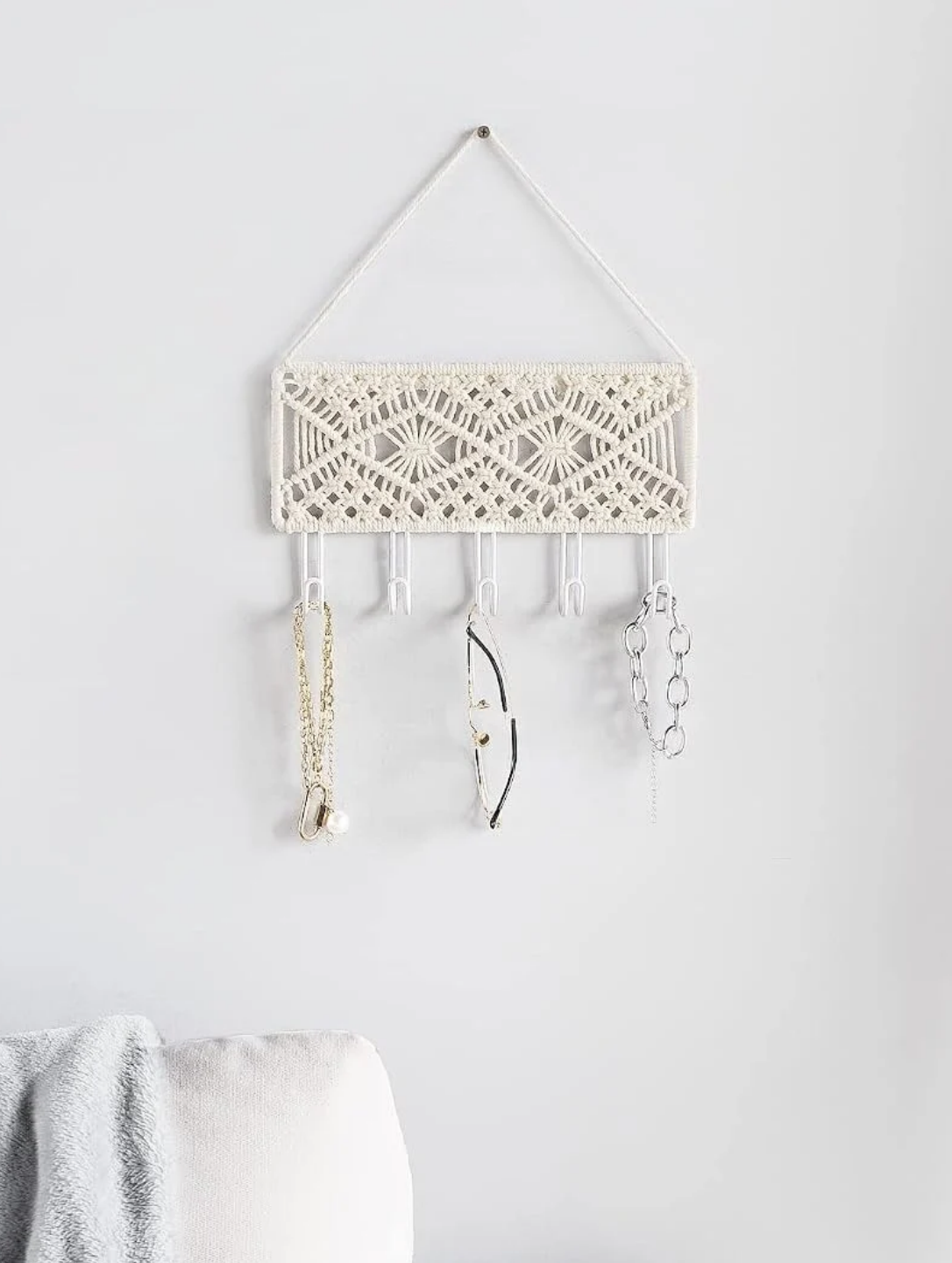 Bohemian Macrame Hanging Hook Key Mail Organizer