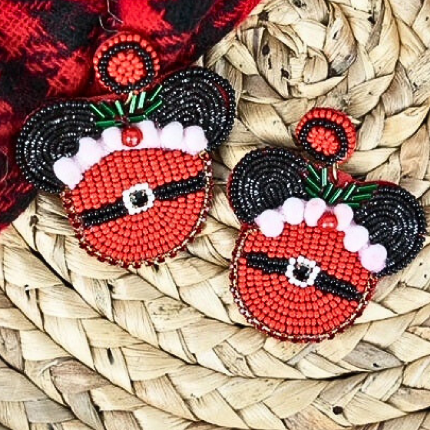Very Merry Mickey Mouse Elf Santa Christmas Earrings