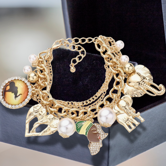 Africa Has My Heart Charm Bracelet
