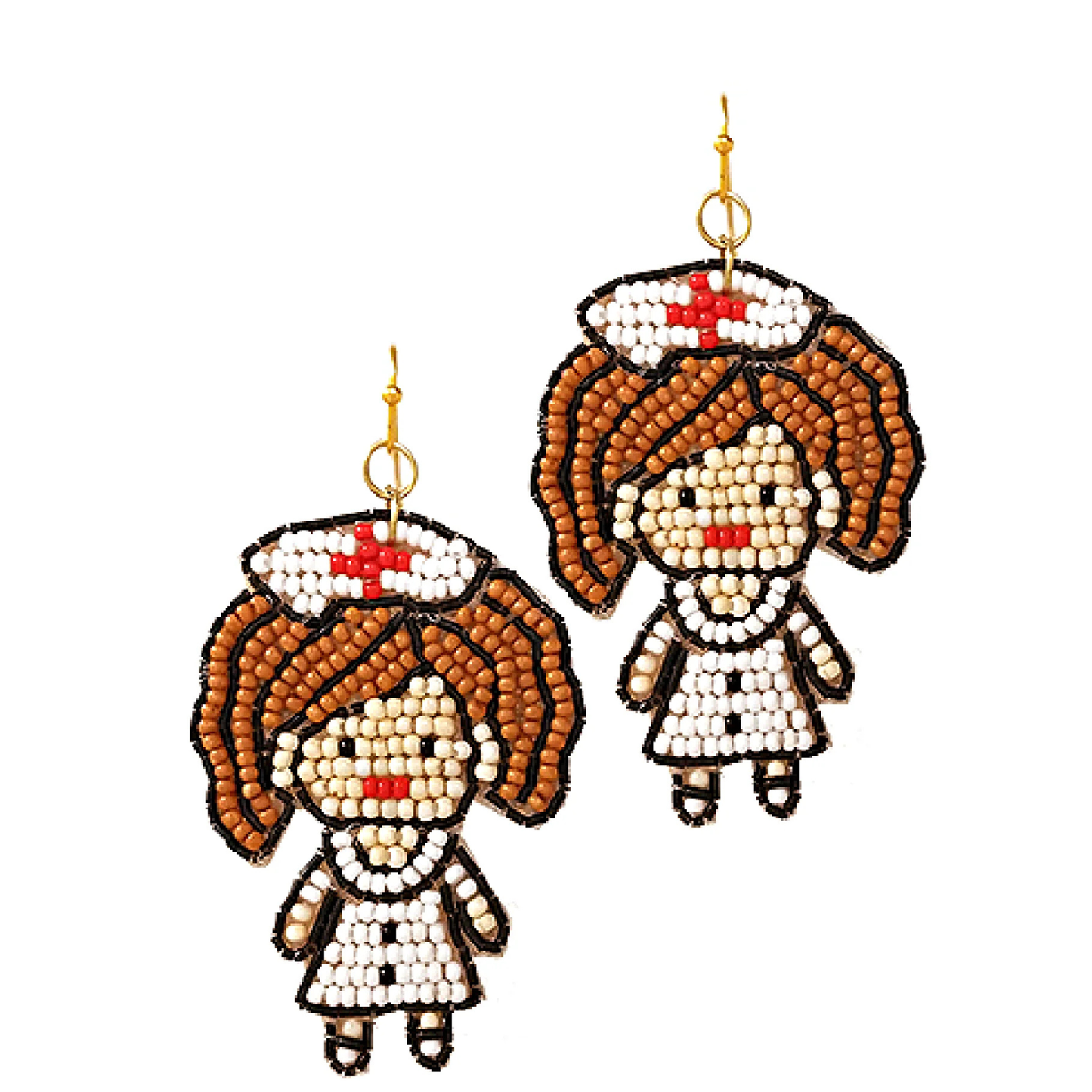 NURSE In Uniform Beaded Earrings