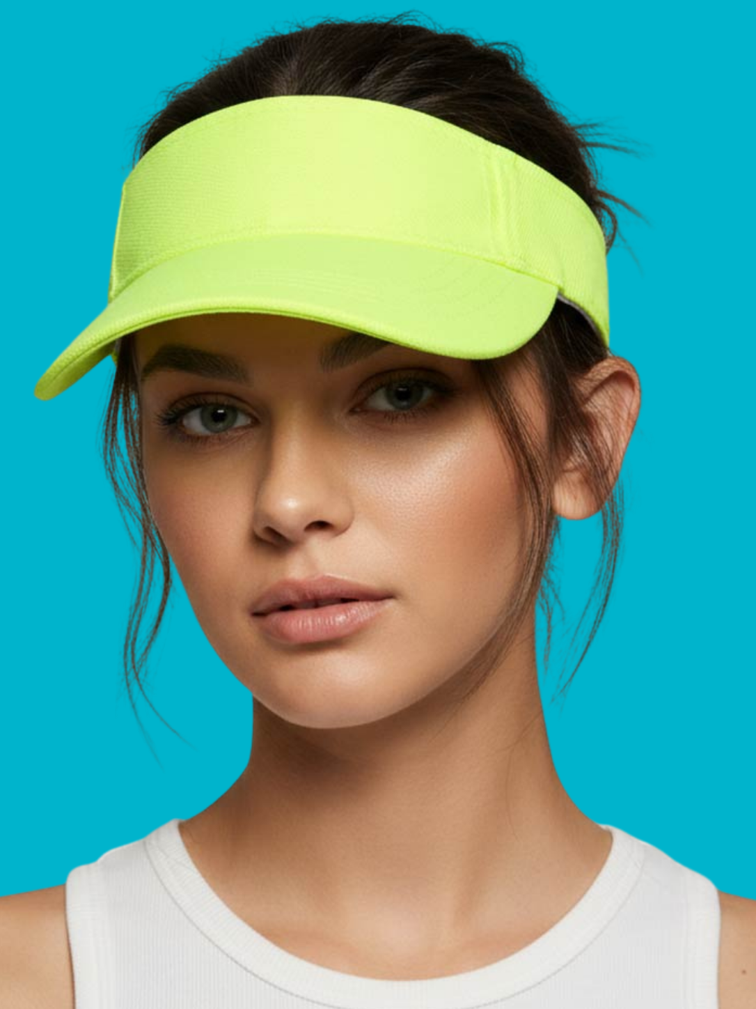 Classic Solid Yellow Adjustable Sports Visor Hat