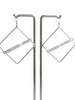 Rhinestone Geometric Silver Statement Earrings