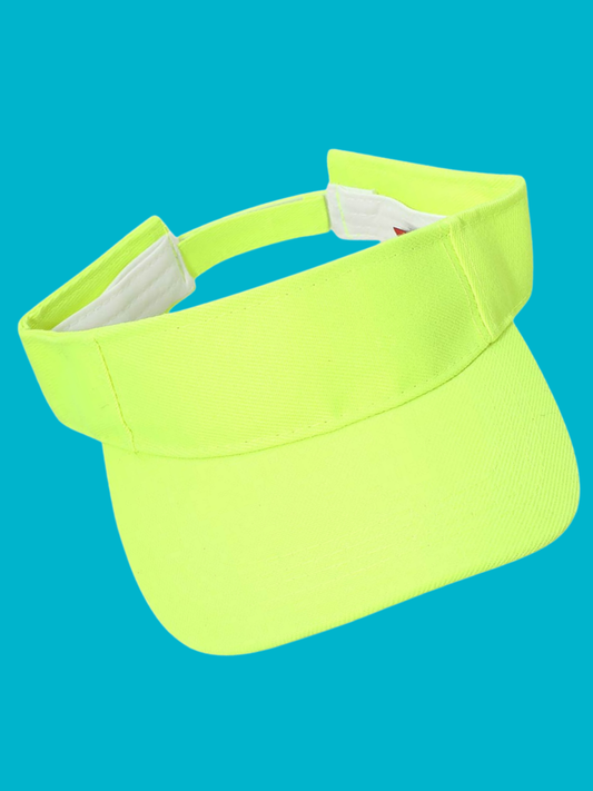 Classic Solid Yellow Adjustable Sports Visor Hat