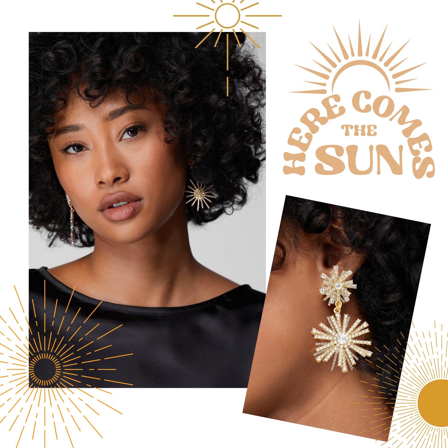Sunburst CZ Pearl Accent Drop Earrings