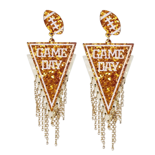 Tennessee Vols Football Team Leather Glitter Gameday Earrings