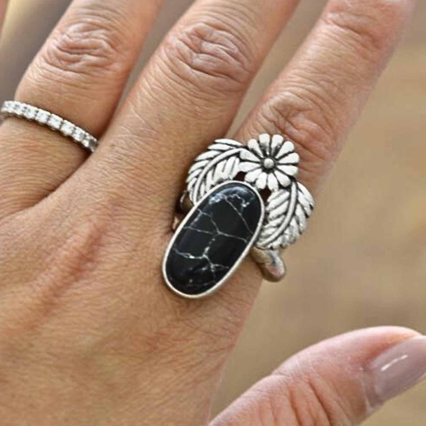 Desert Day & Night Stone Ring