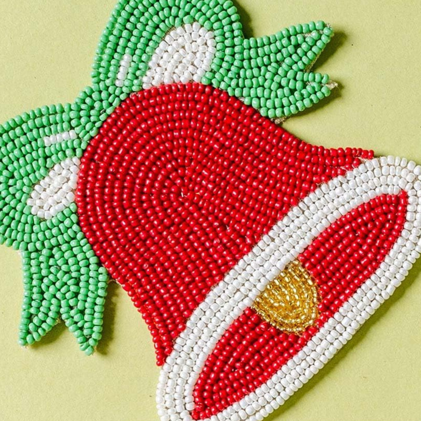 Holiday Bells Beaded Set of 4 Coasters